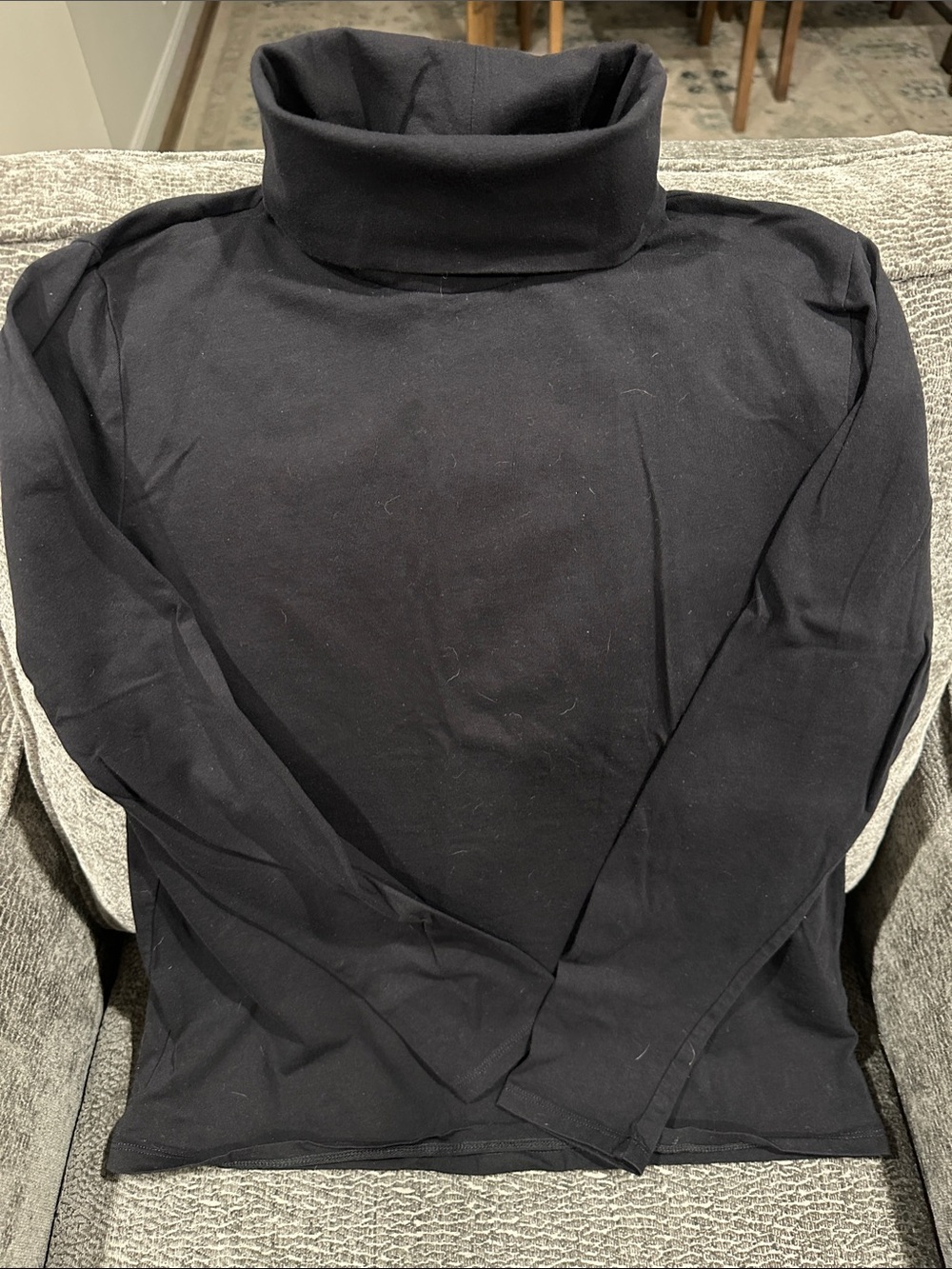Talbots Black Long-Sleeve Turtleneck Top